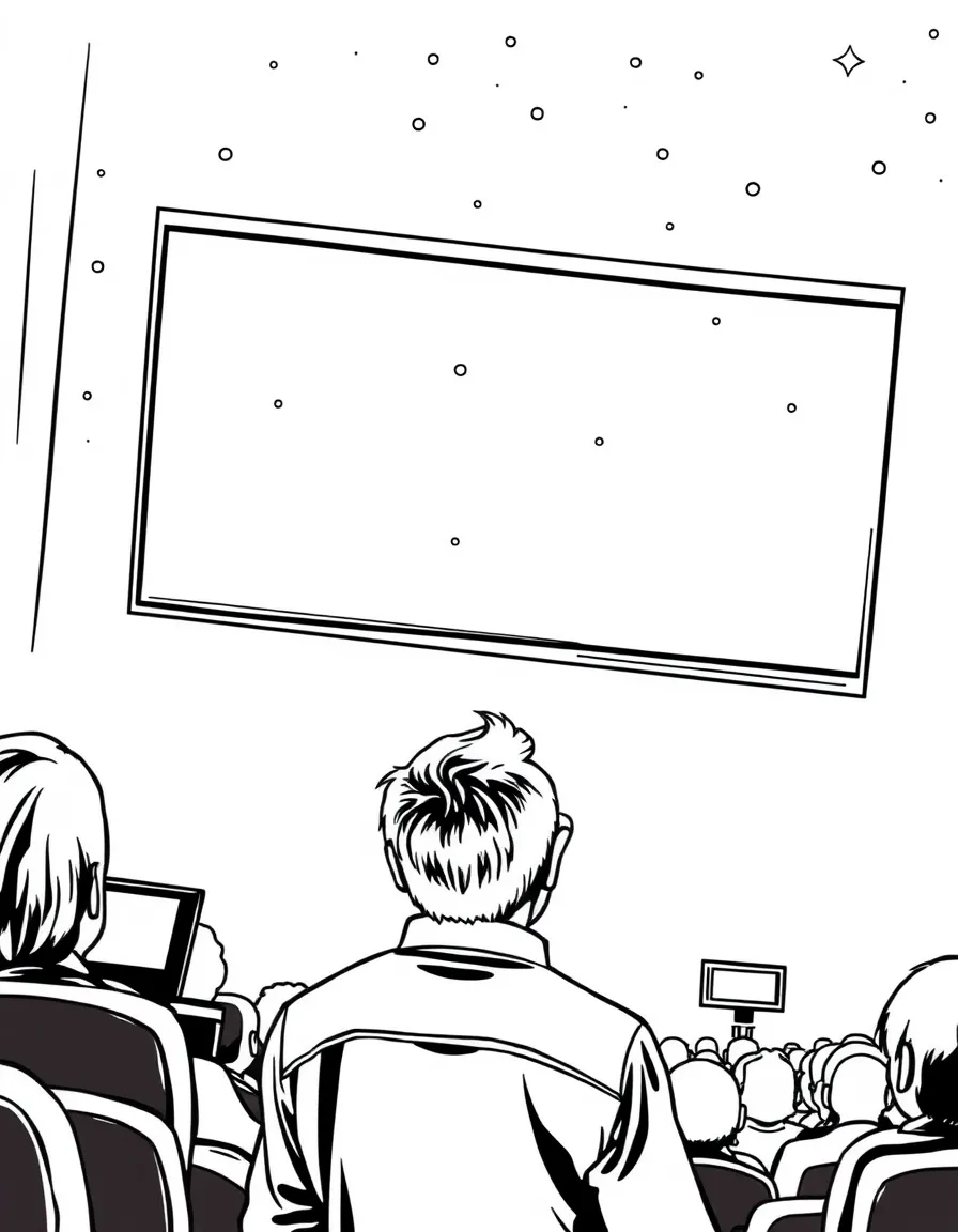 Steven Spielberg looking at a giant movie screen