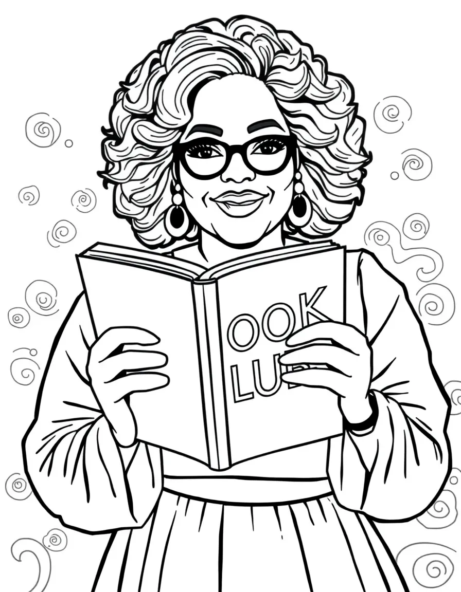 Oprah Winfrey holding a book club book