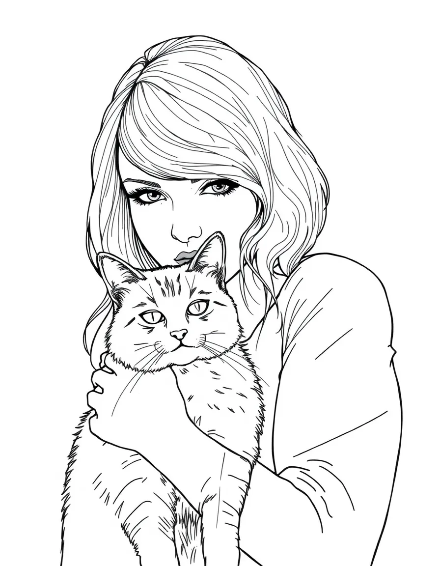 Taylor Swift with her cat, Meredith Grey