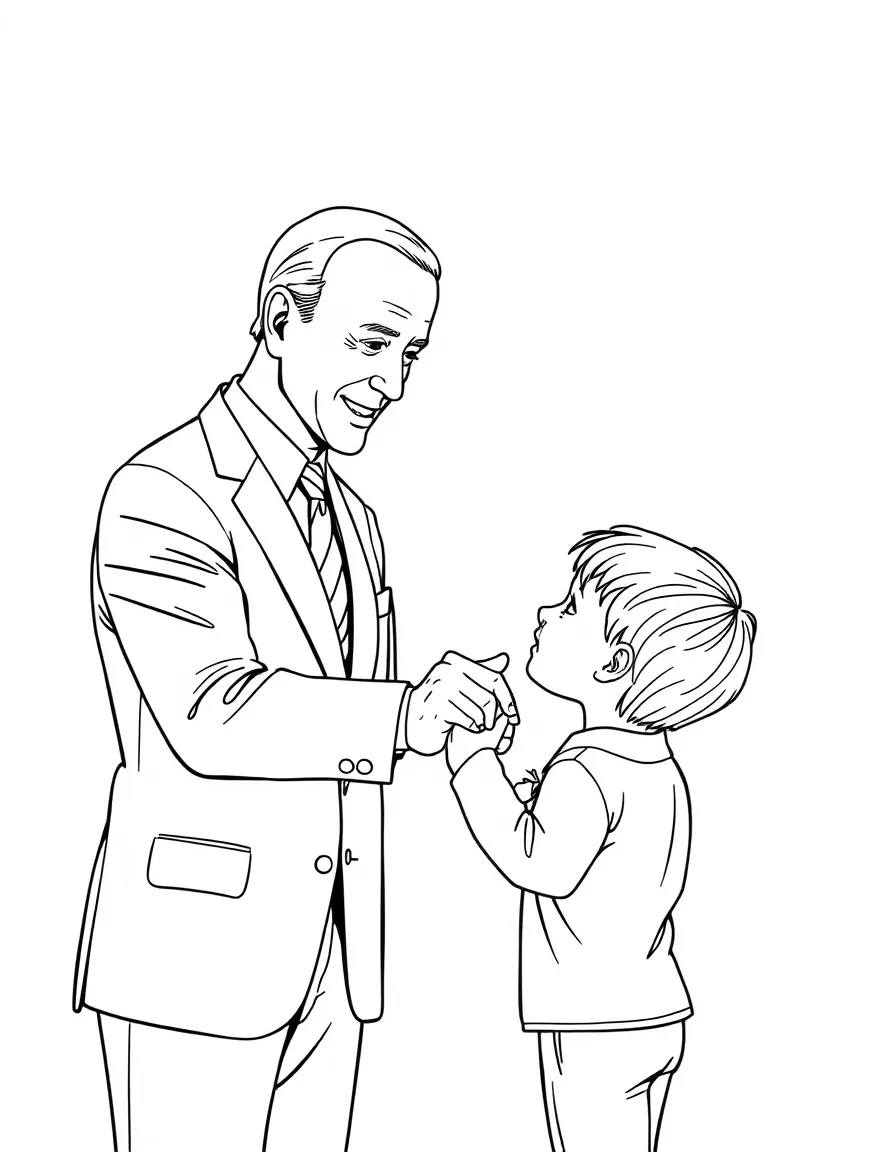 Joe Biden shaking hands with a child