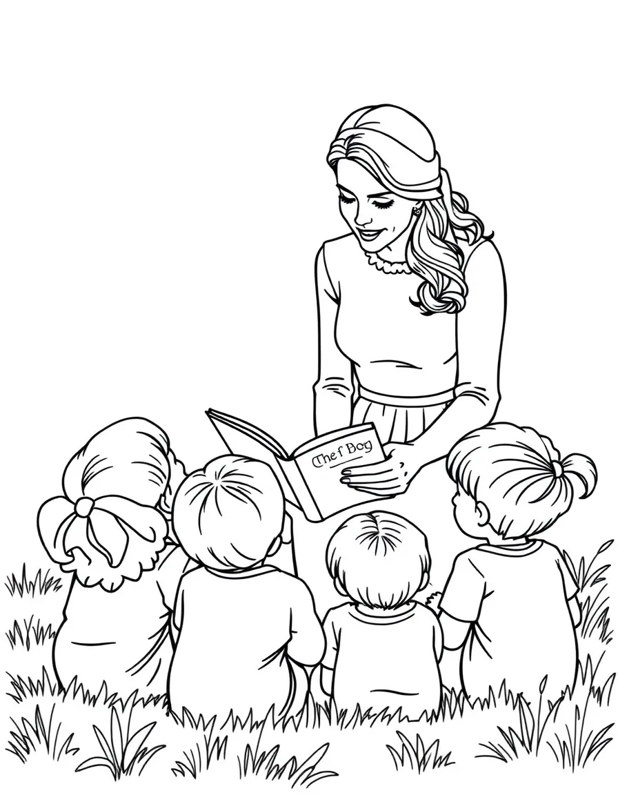 Kate Middleton reading a story to children