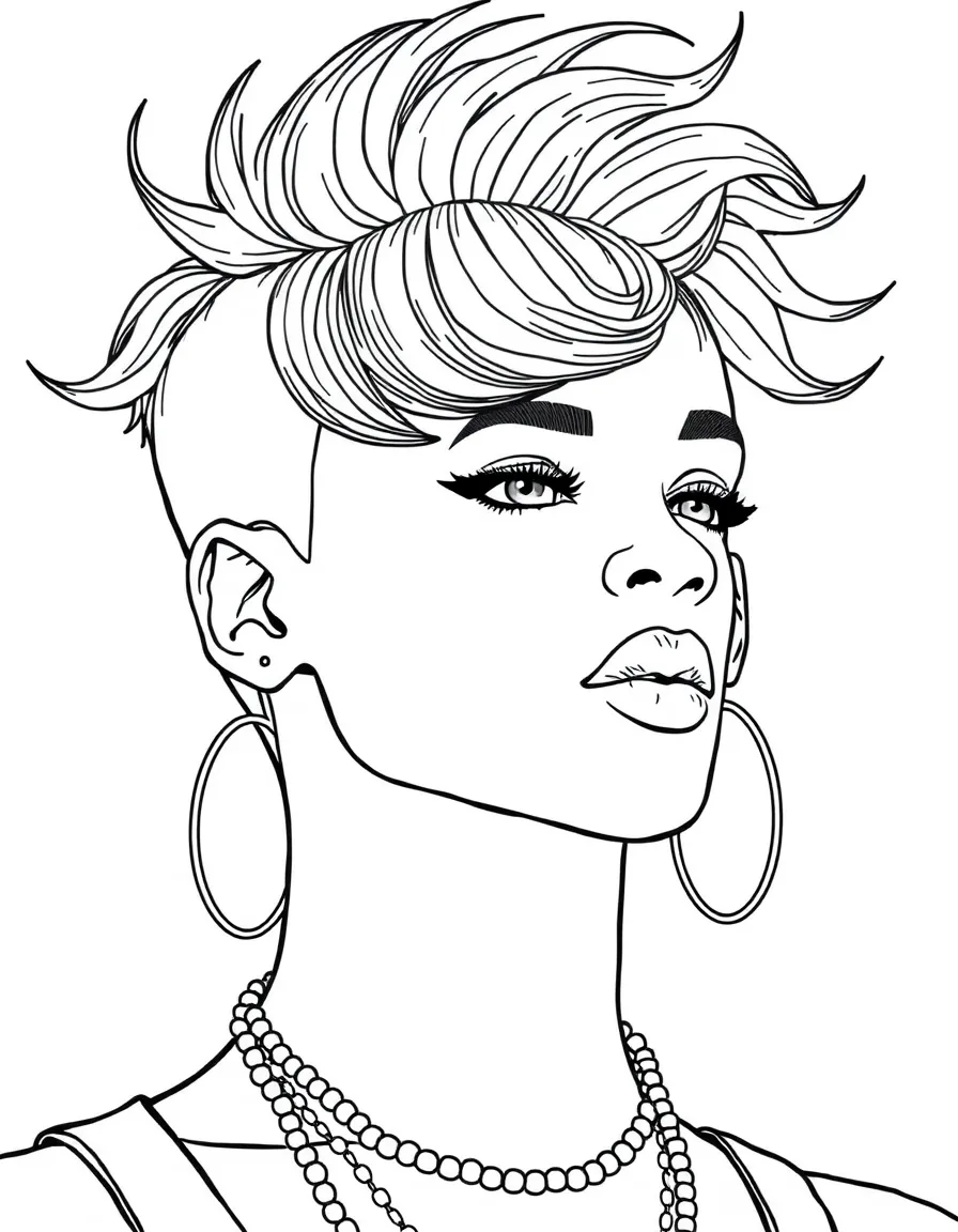 Rihanna with a cool hairstyle