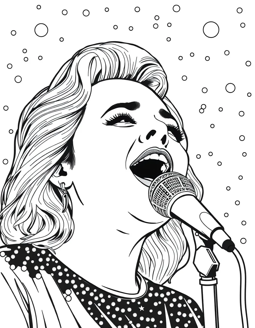 Adele singing with emotion