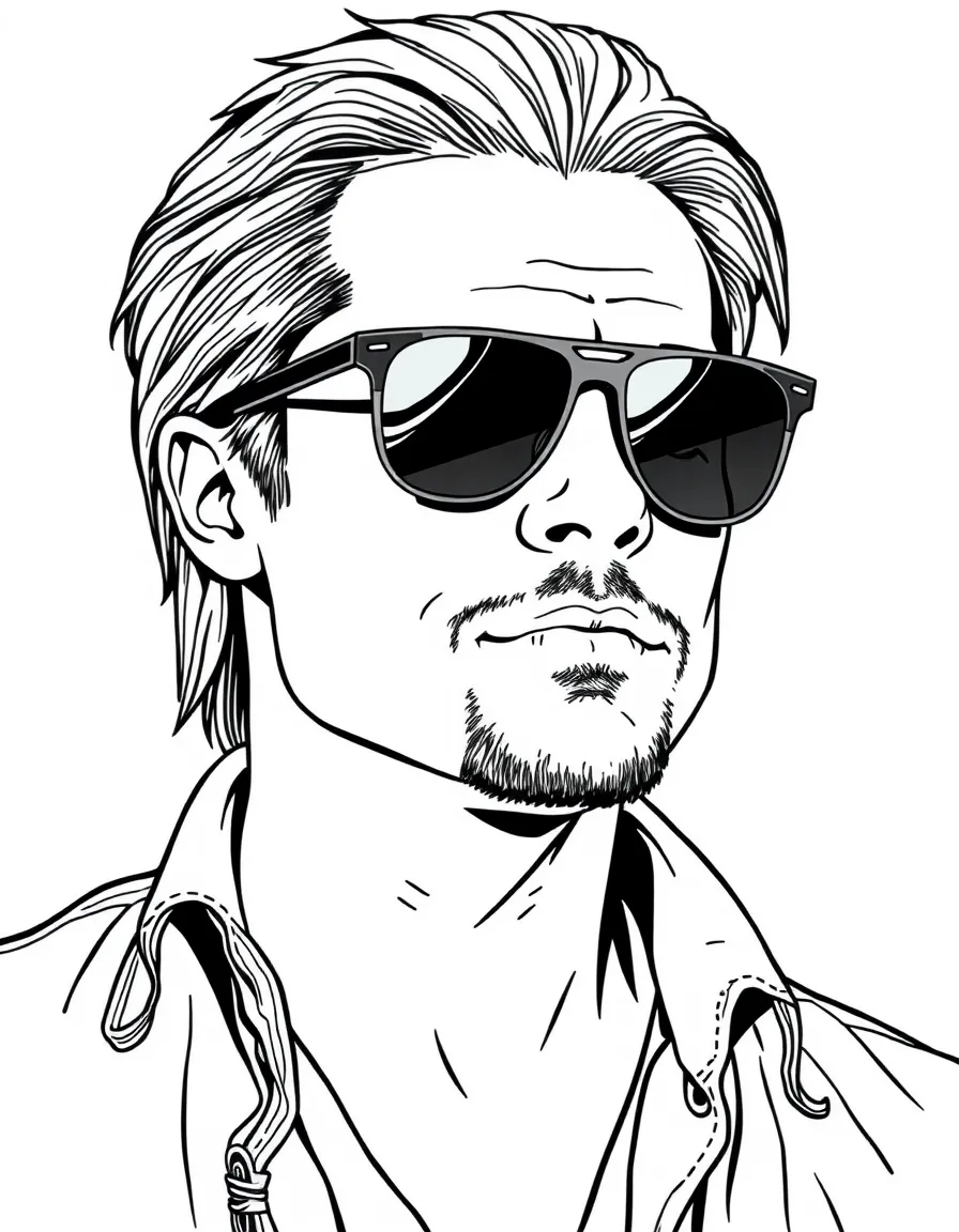 Brad Pitt looking cool with sunglasses