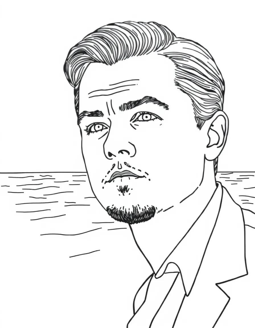 Leonardo DiCaprio looking at a clean ocean