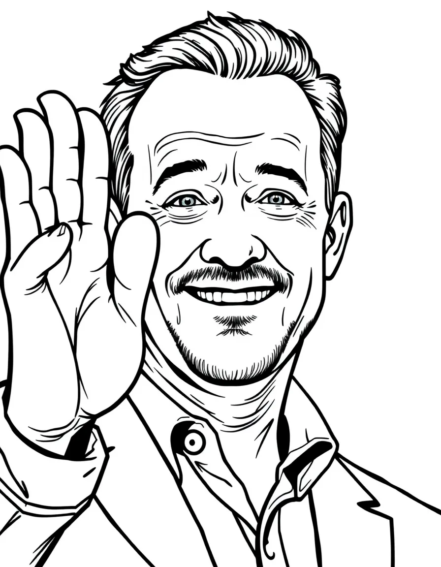 Tom Hanks giving a friendly wave