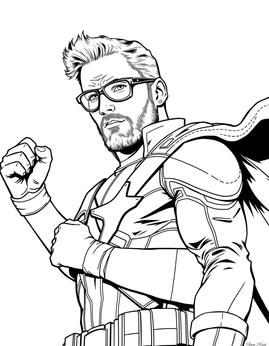 Chris Evans with a heroic stance