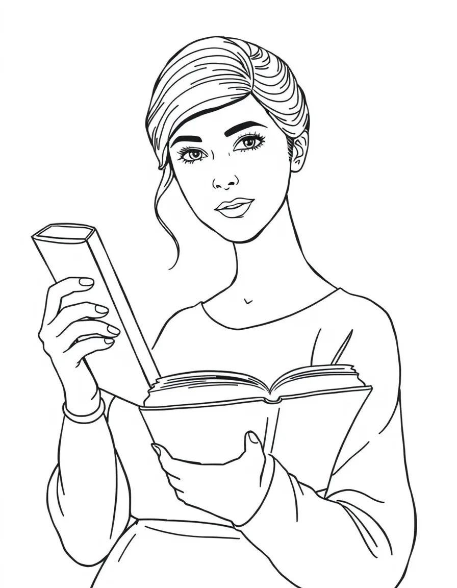 Emma Watson with a smart book