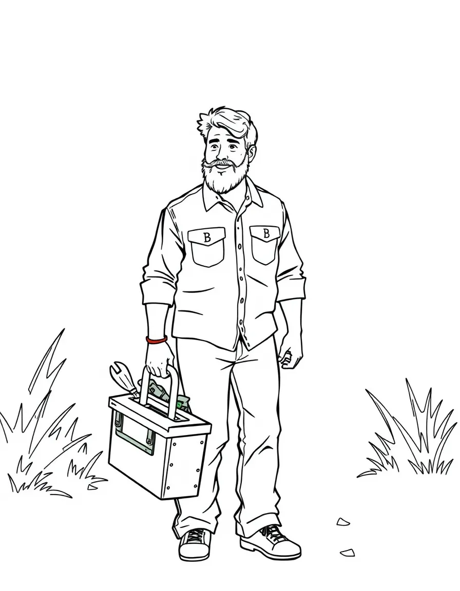 Chip Gaines carrying a toolbox