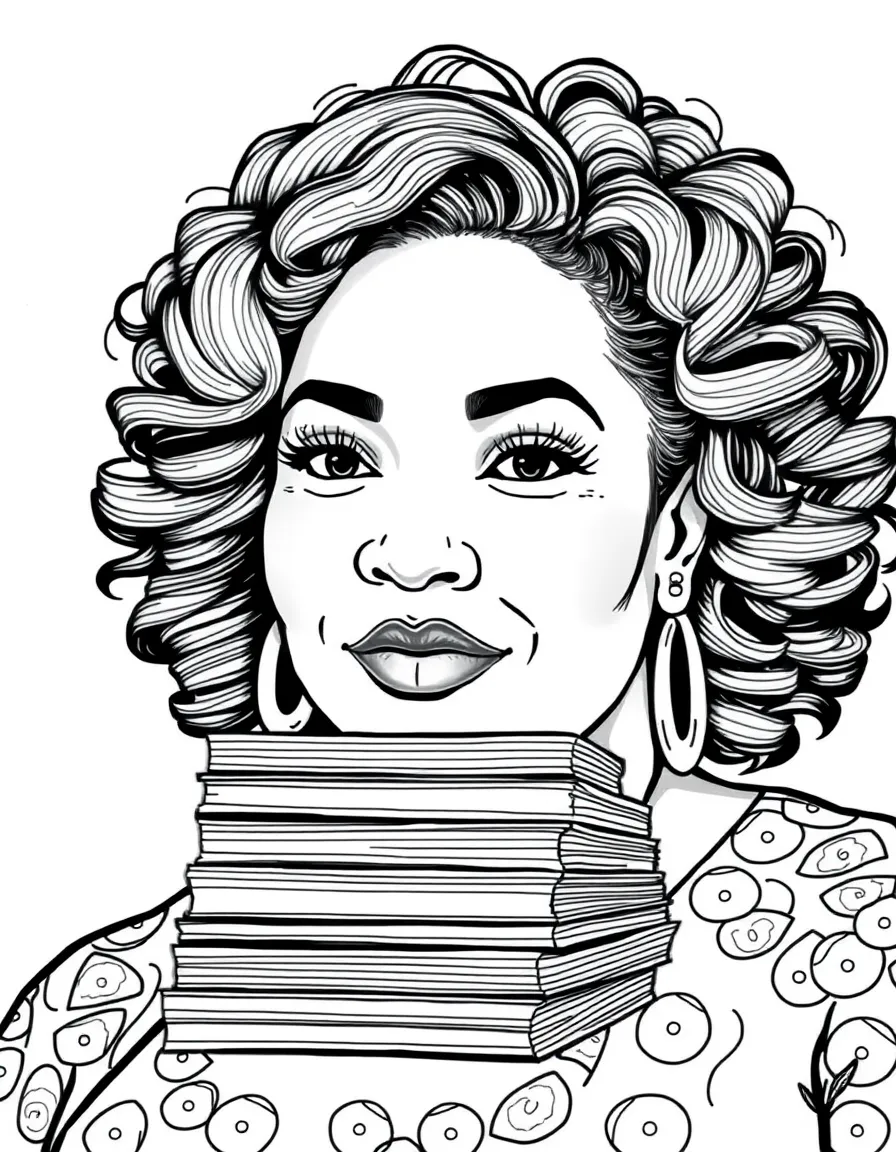 Shonda Rhimes with a stack of scripts