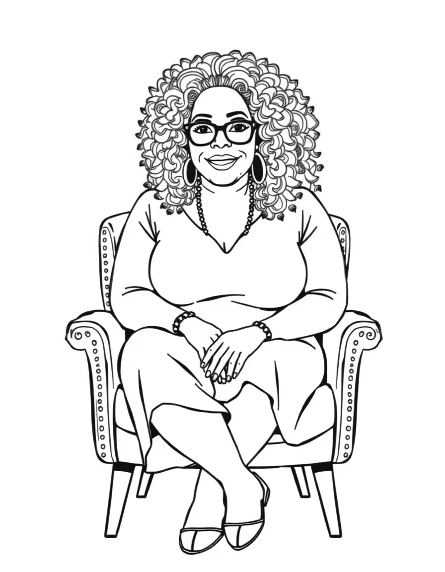 Oprah Winfrey sitting in her famous chair