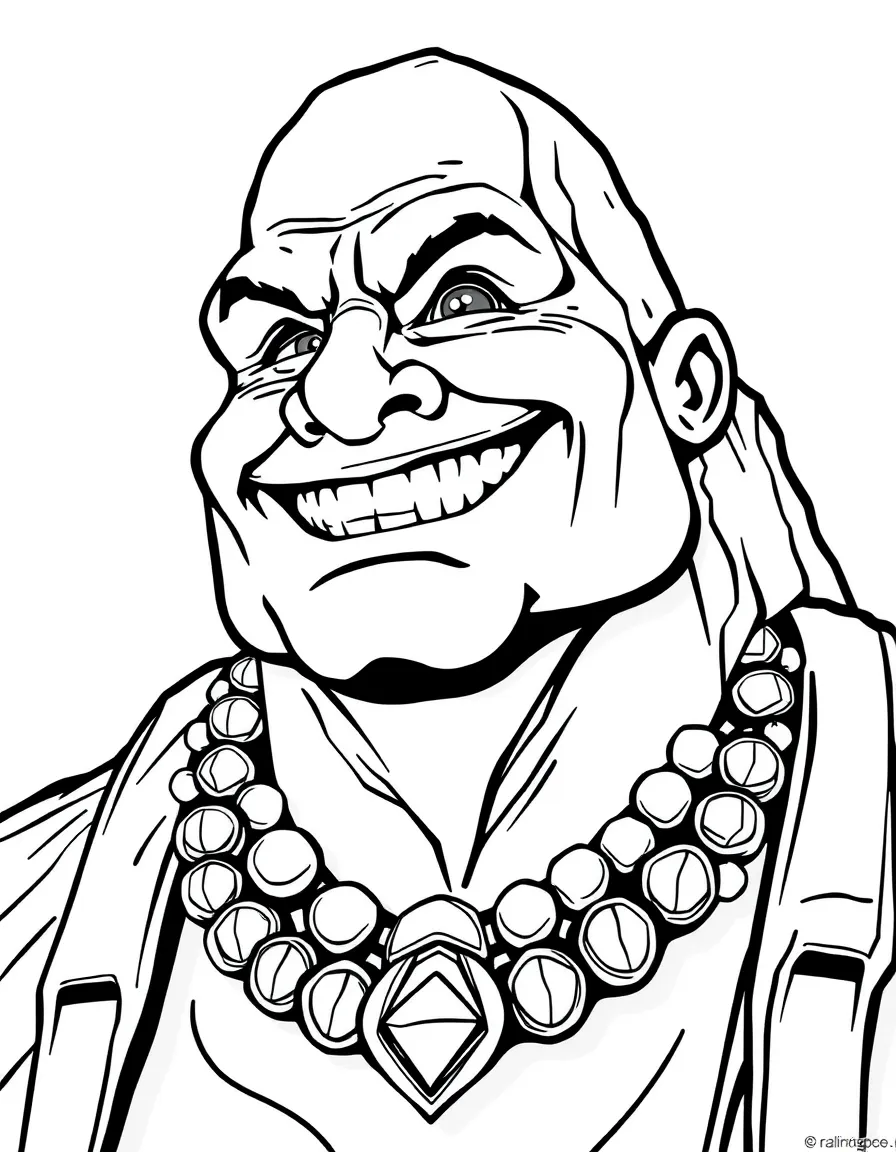 The Rock smiling with a big necklace