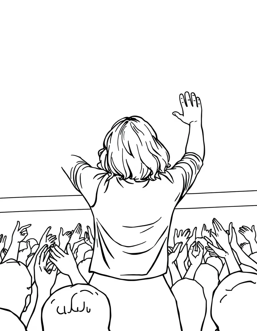 Taylor Swift waving to a concert crowd