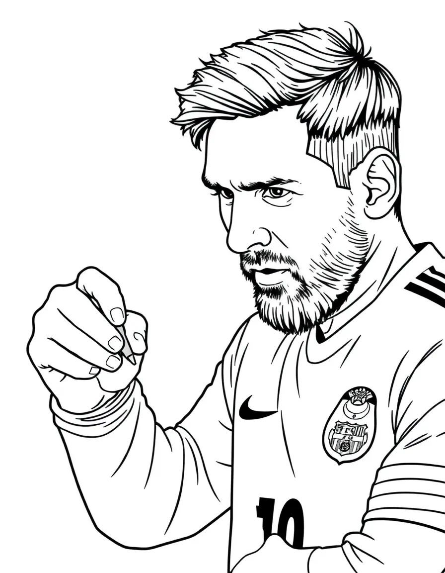 Lionel Messi signing an autograph