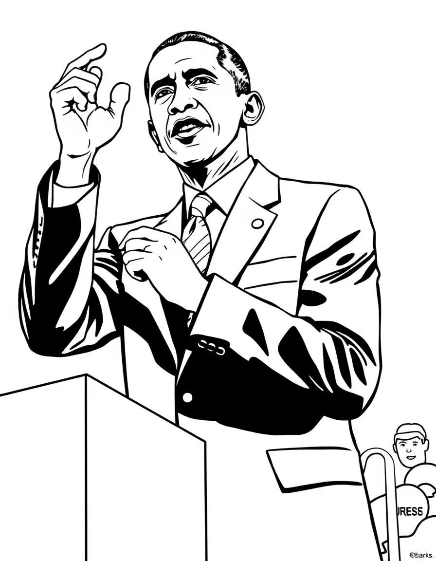 Barack Obama giving a strong speech