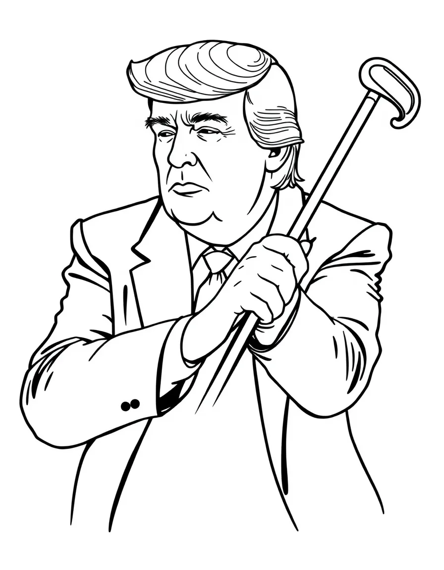 Donald Trump with a golf club