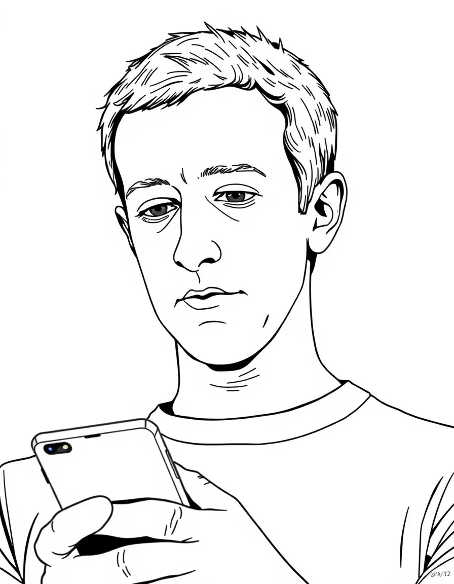 Mark Zuckerberg looking focused on his phone