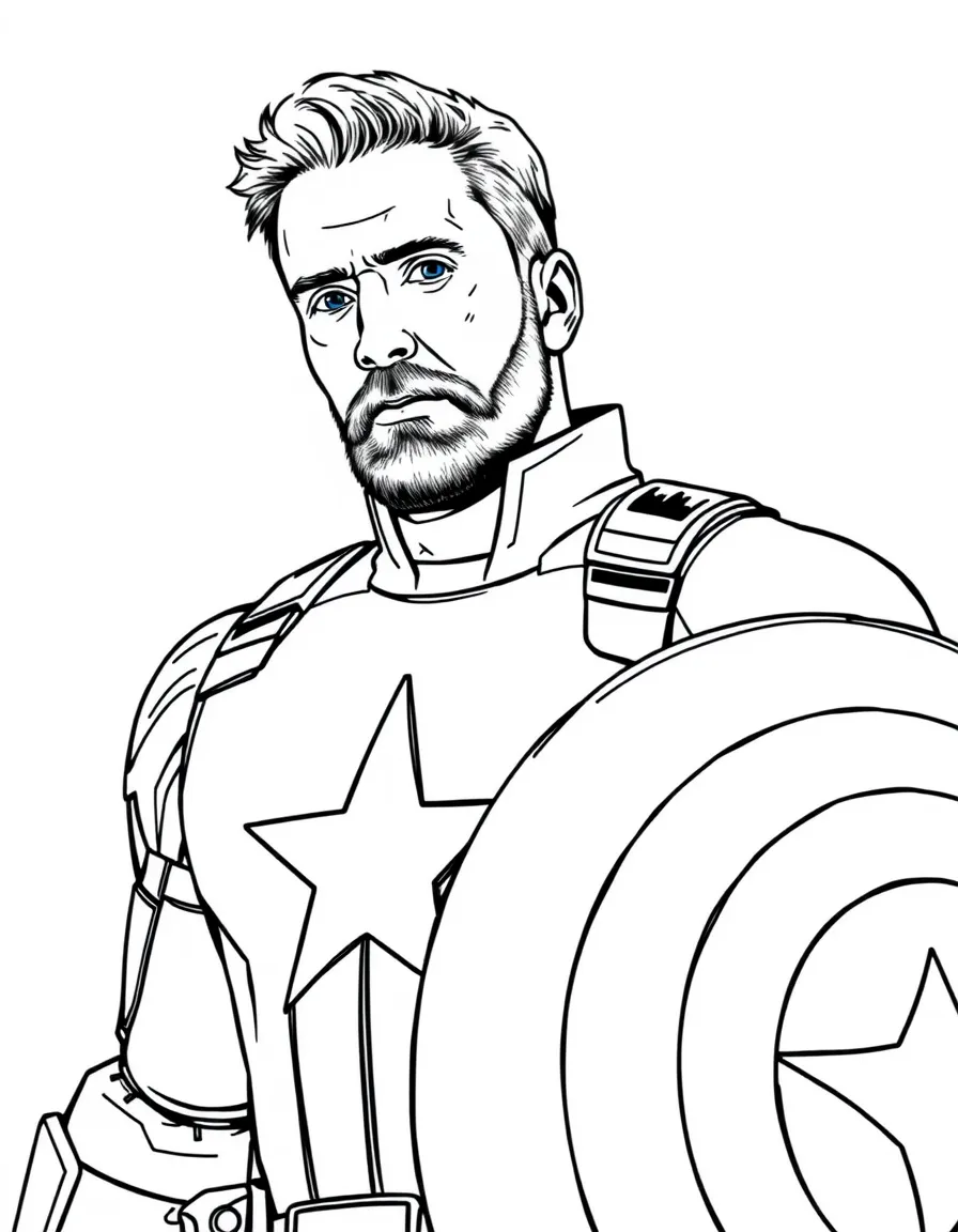 Chris Evans with a patriotic shield