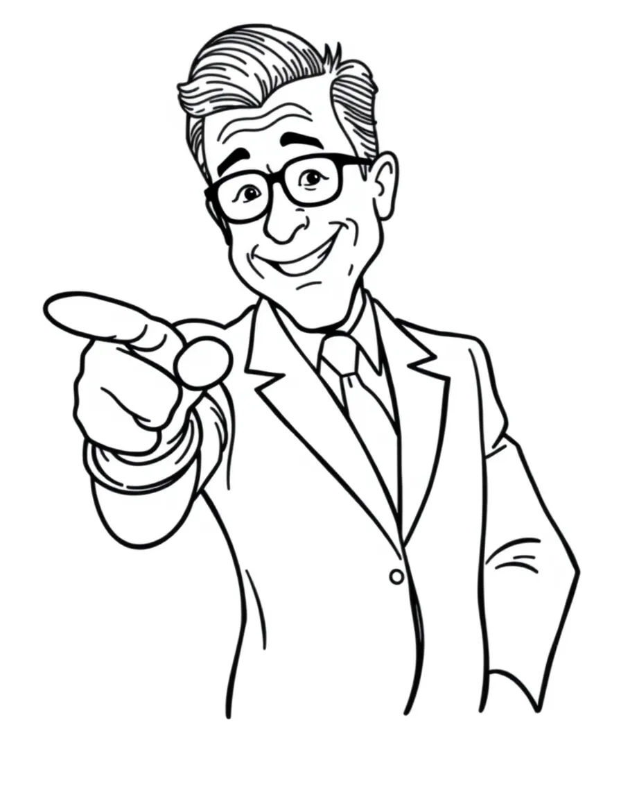 Stephen Colbert pointing playfully