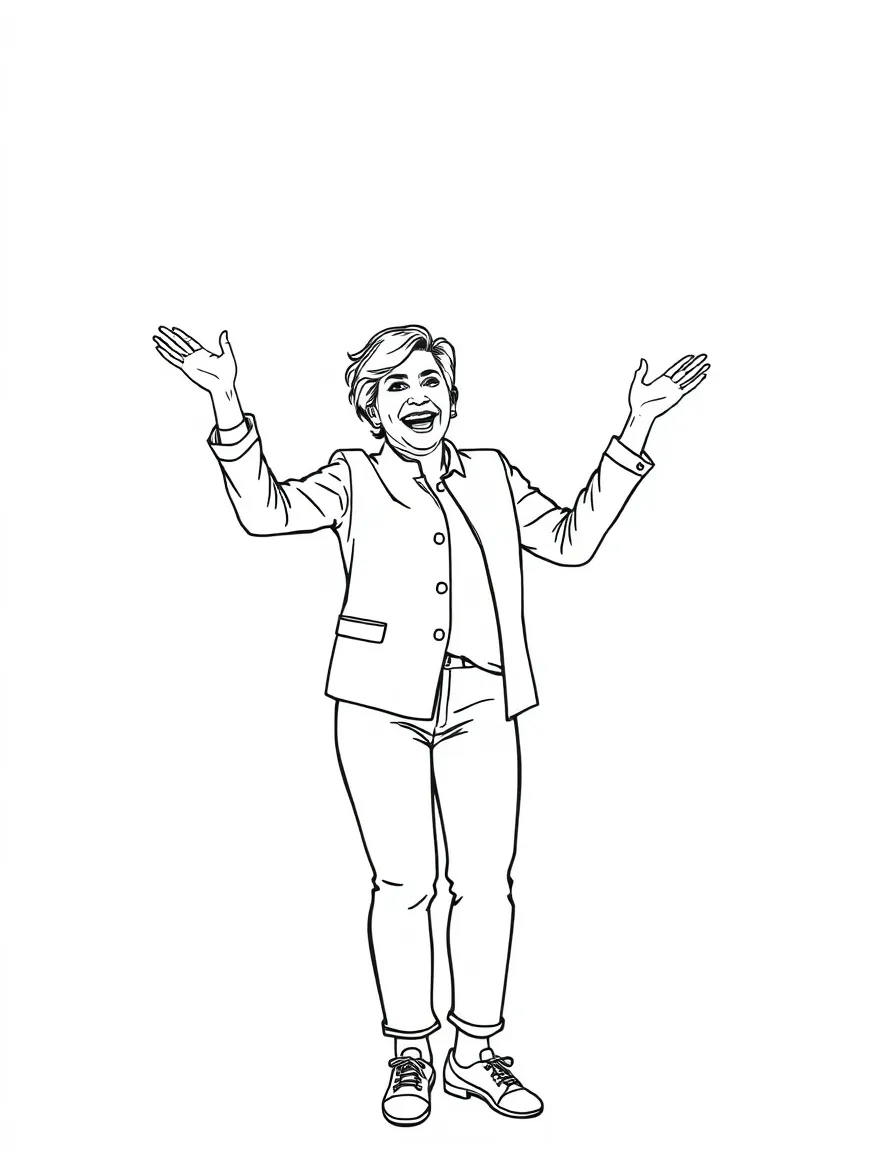 Ellen DeGeneres doing a happy dance