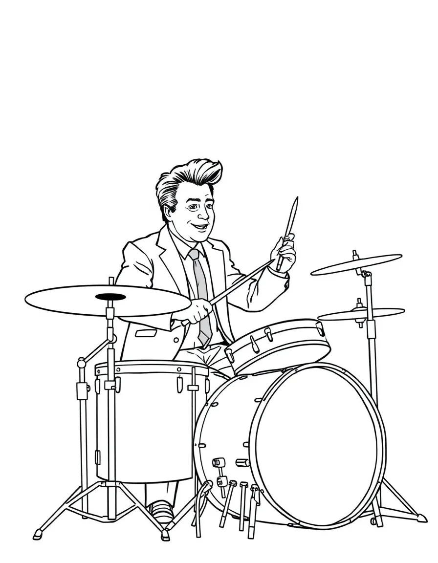 Conan O'Brien playing drums