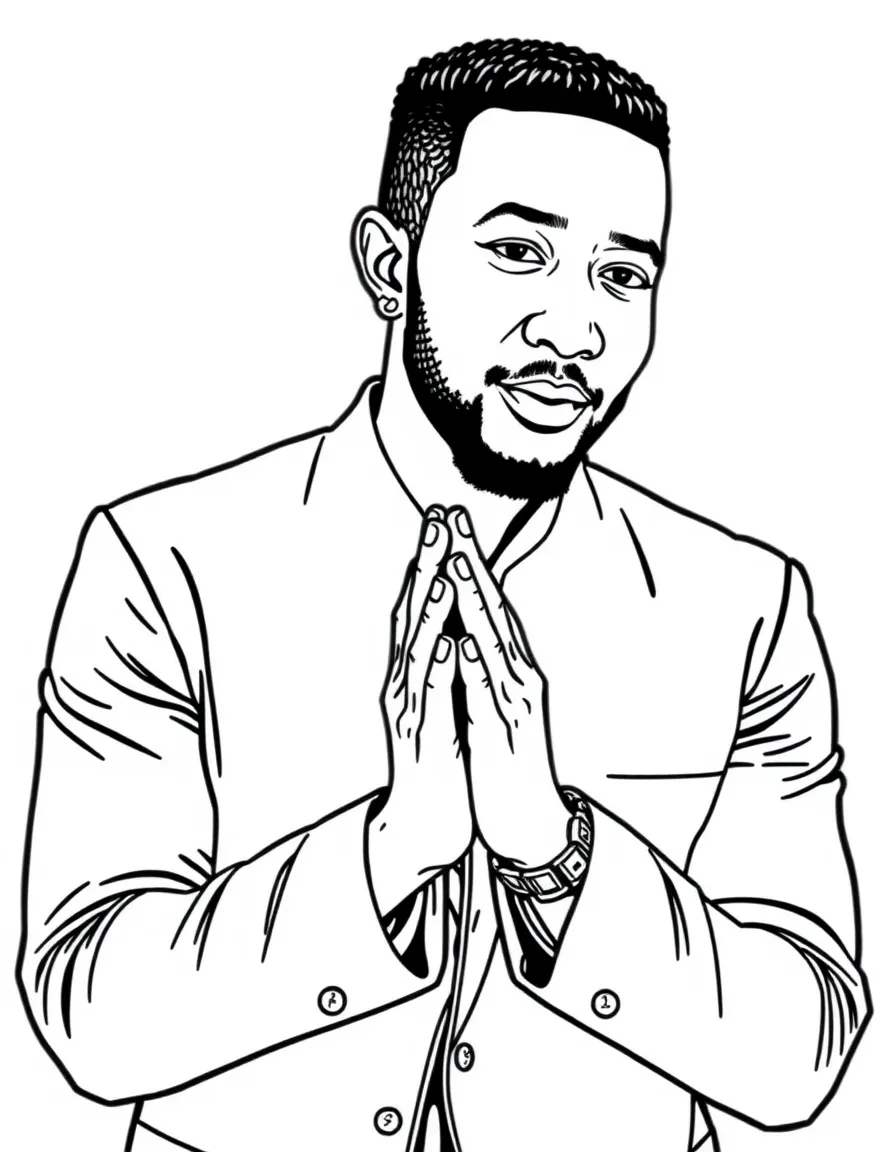 John Legend with his hands clasped