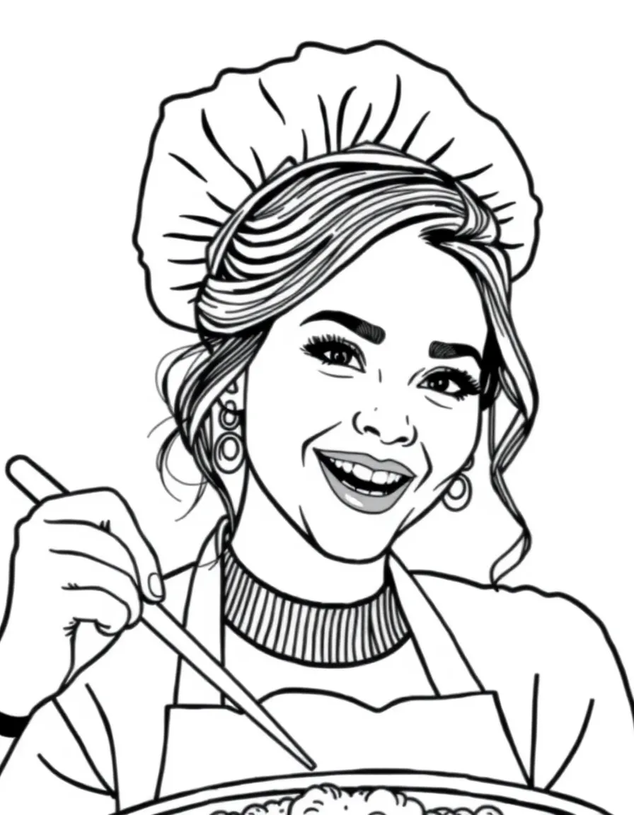 Chrissy Teigen making a silly cooking face