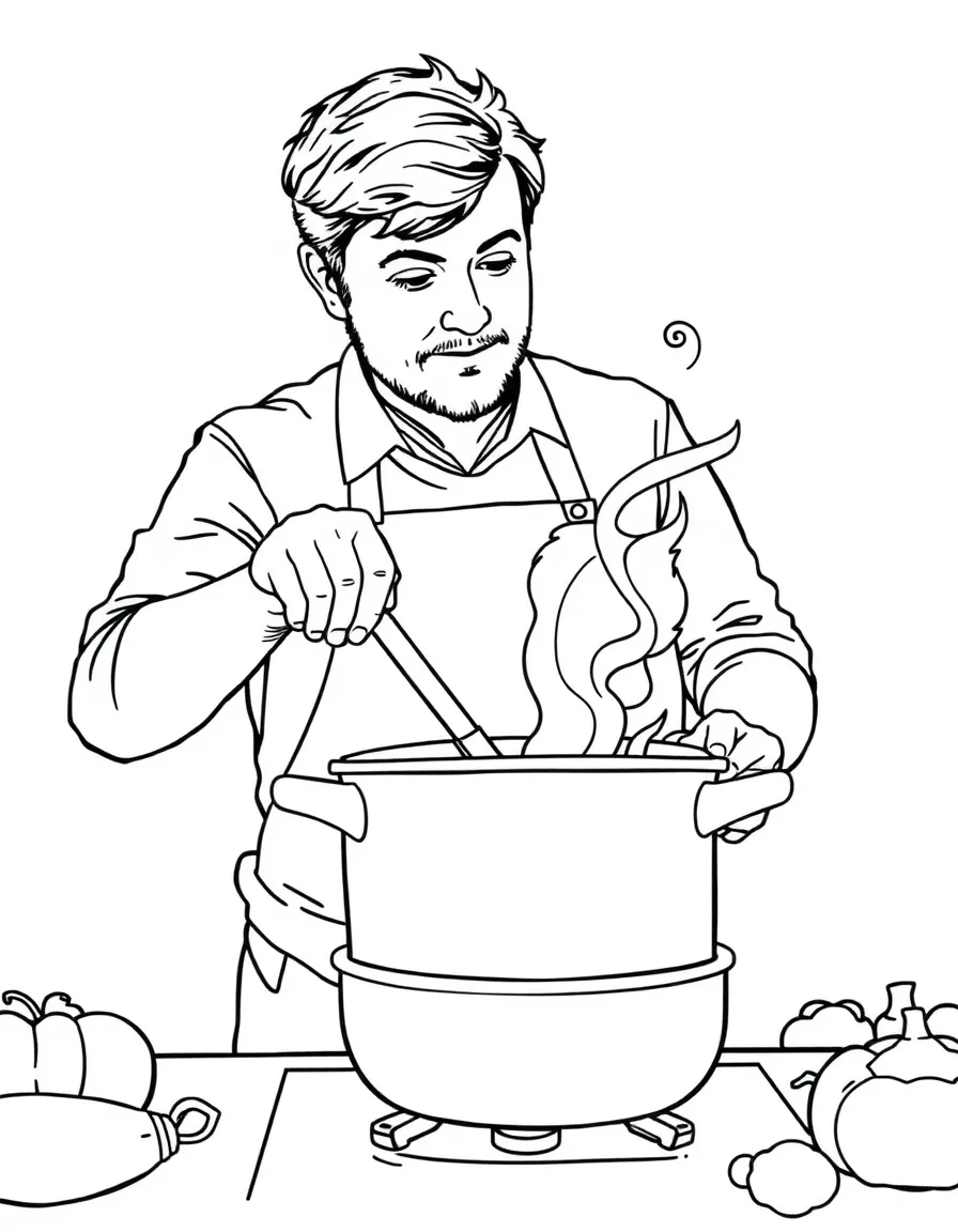 Jamie Oliver stirring a big pot