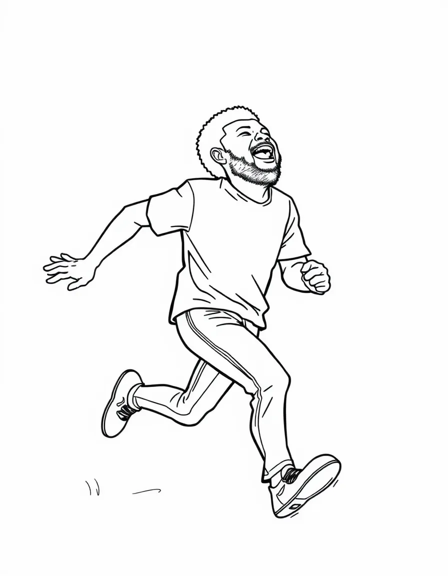 Kevin Hart running and laughing