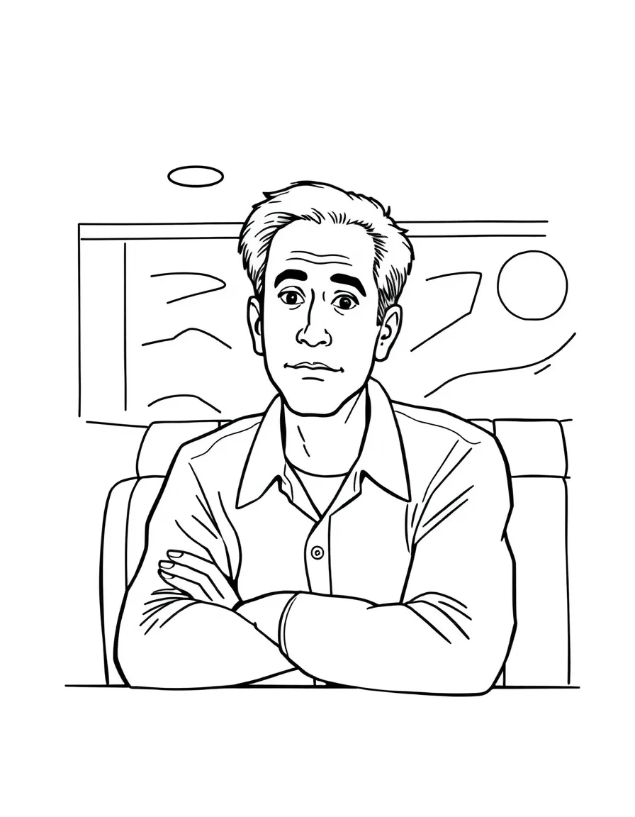 Jerry Seinfeld in a diner booth