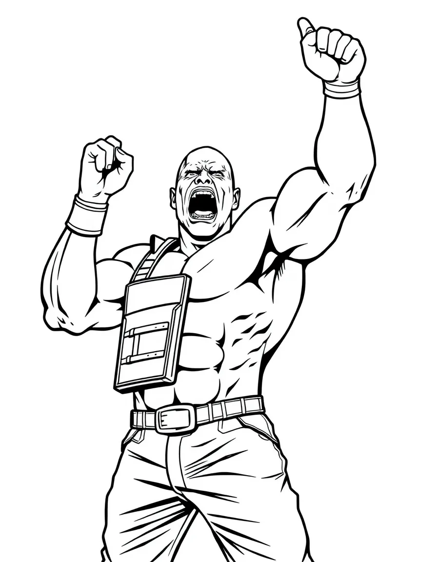 The Rock doing a victory pose