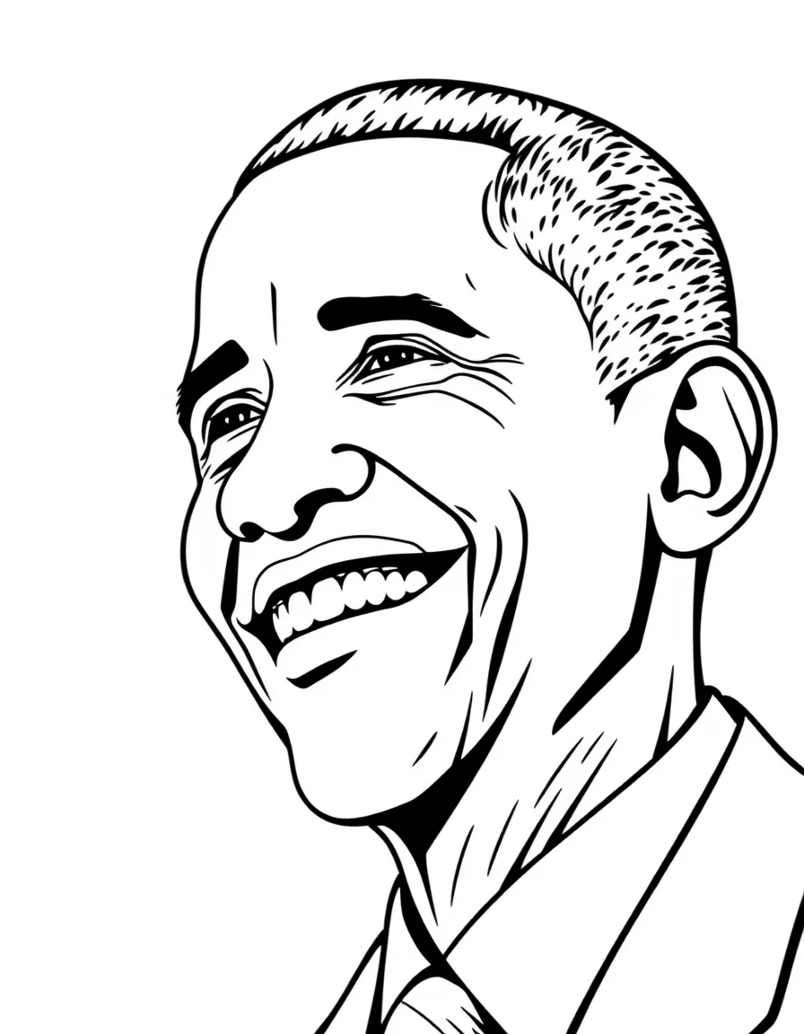 Barack Obama smiling with the American flag
