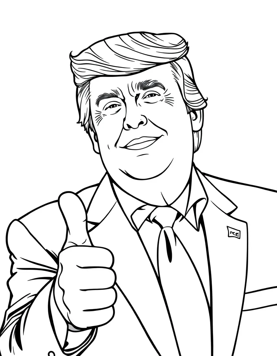 Donald Trump with a thumbs up and a smile