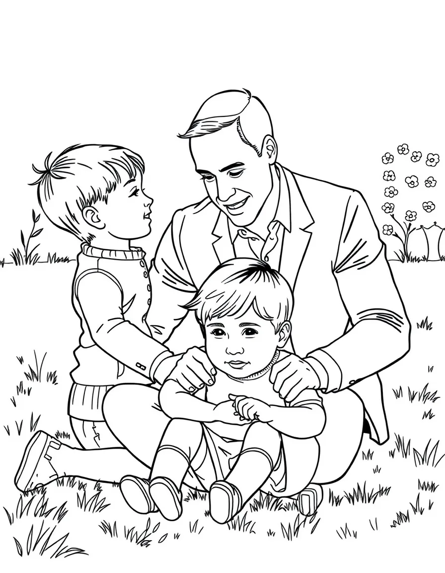 Prince William playing with his children