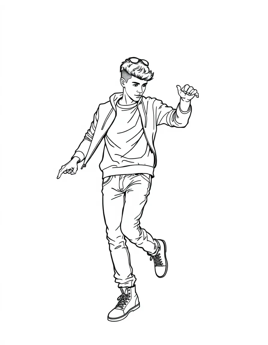 Justin Bieber dancing with energy
