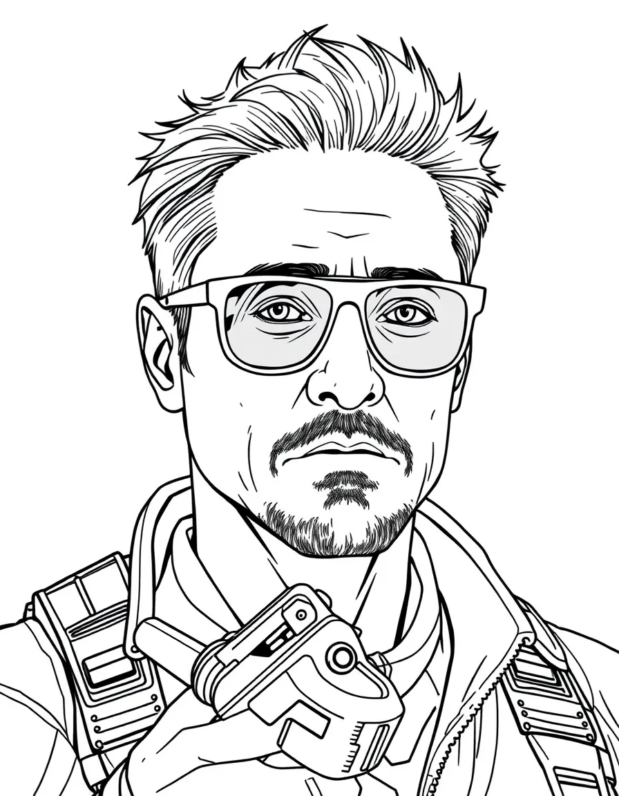 Robert Downey Jr. with a cool, futuristic device