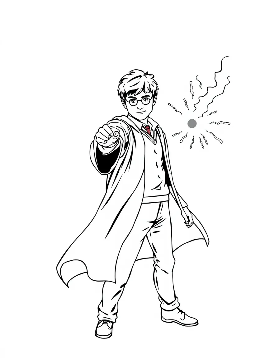 Daniel Radcliffe casting a light spell