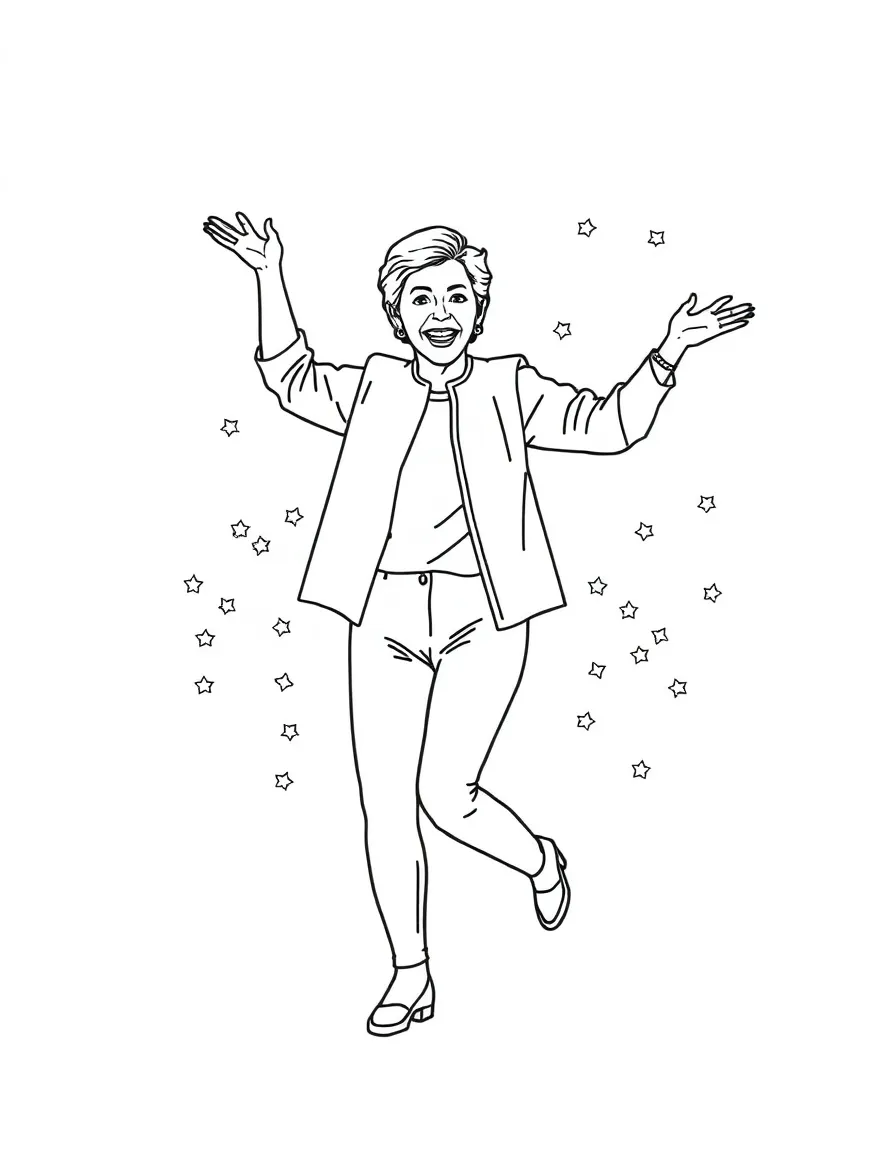 Ellen DeGeneres dancing happily