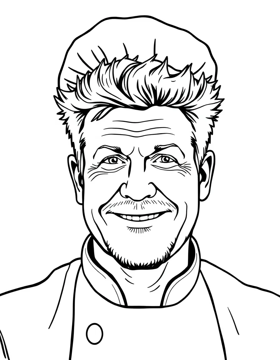 Gordon Ramsay with a chef's hat and a smile