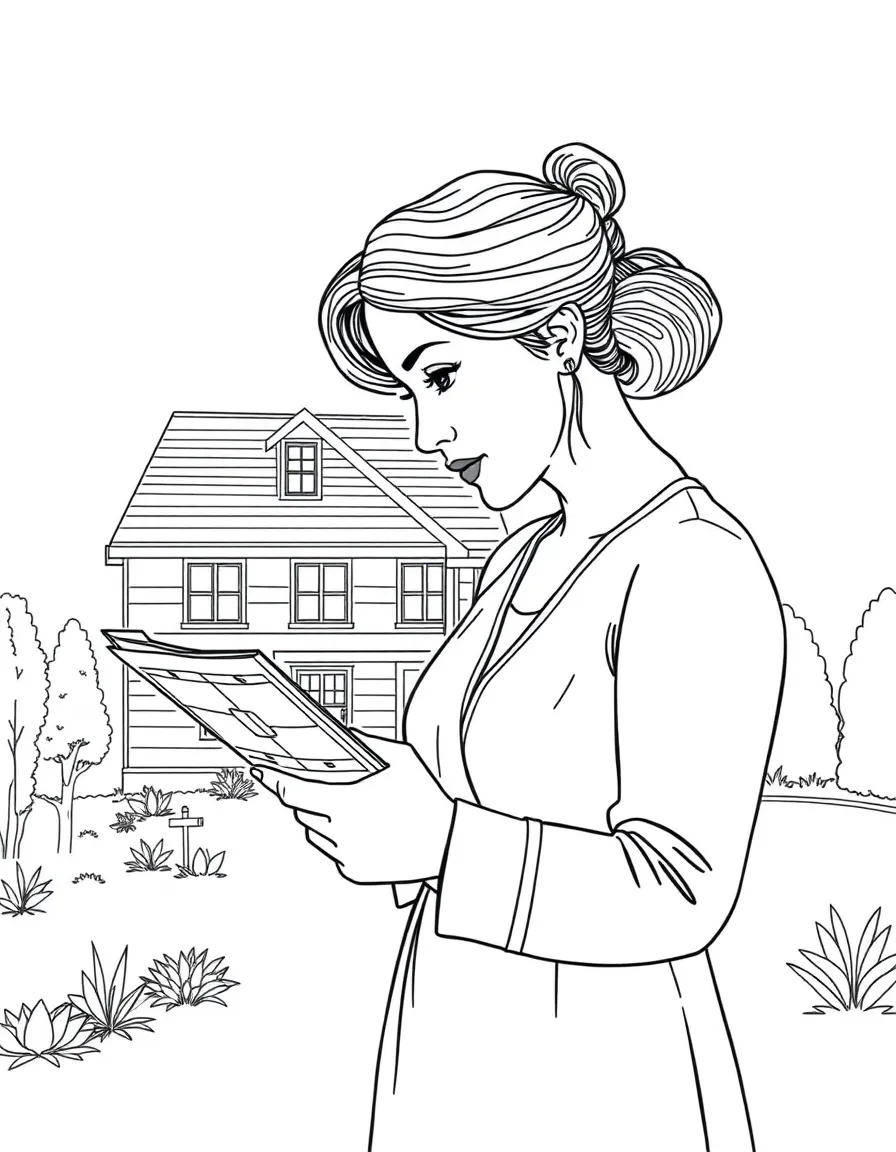 Joanna Gaines looking at house plans