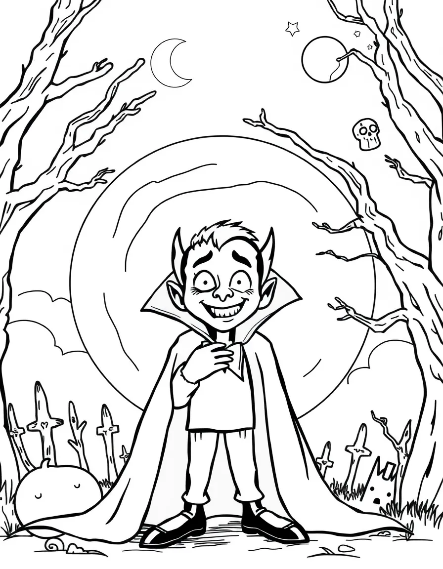 R.L. Stine with a friendly vampire