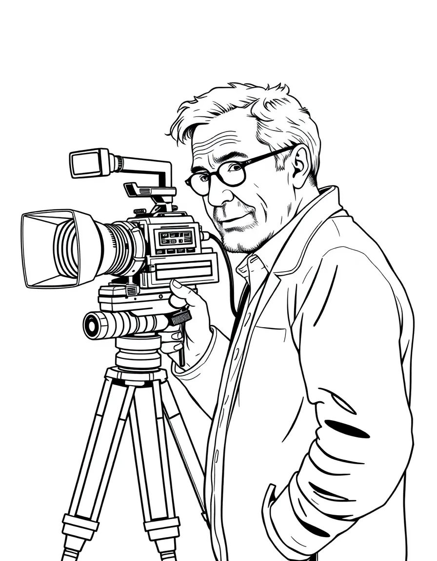 Steven Spielberg with a camera crew