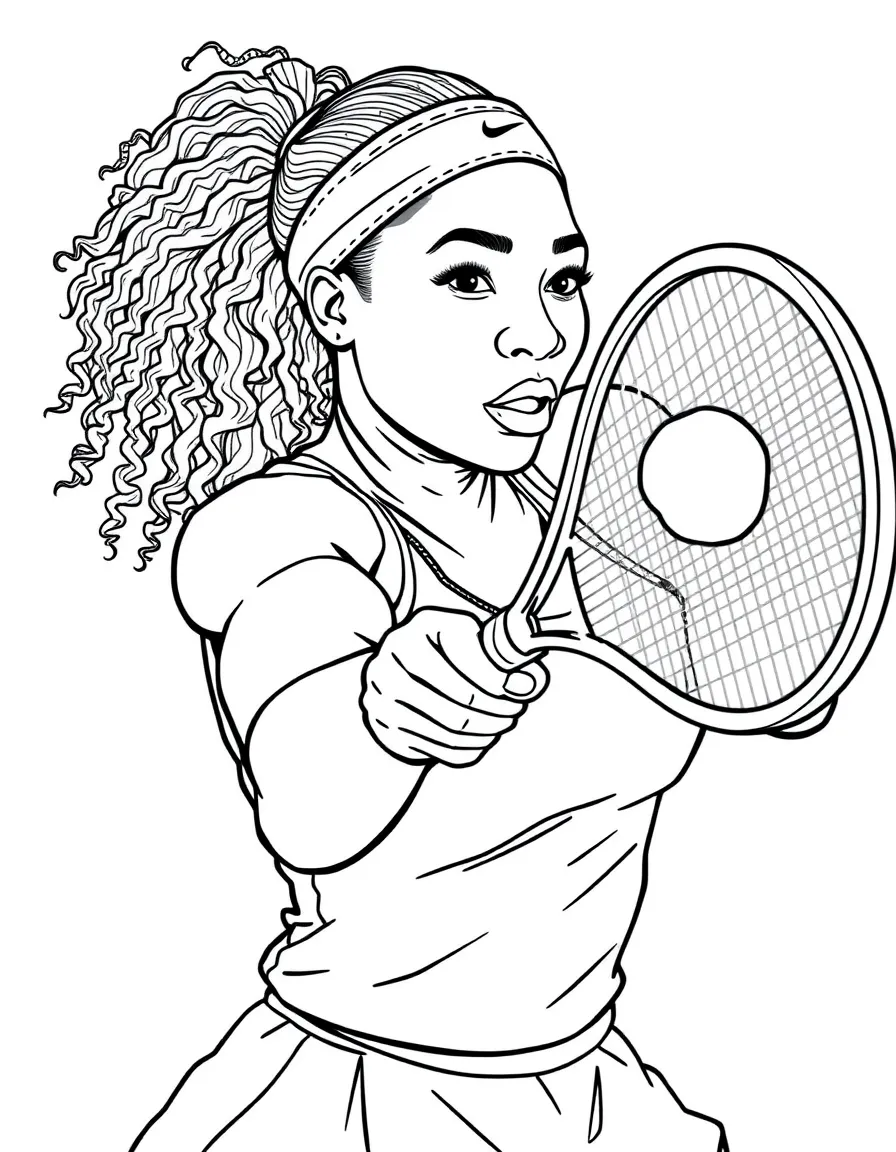 Serena Williams ready to hit a tennis ball