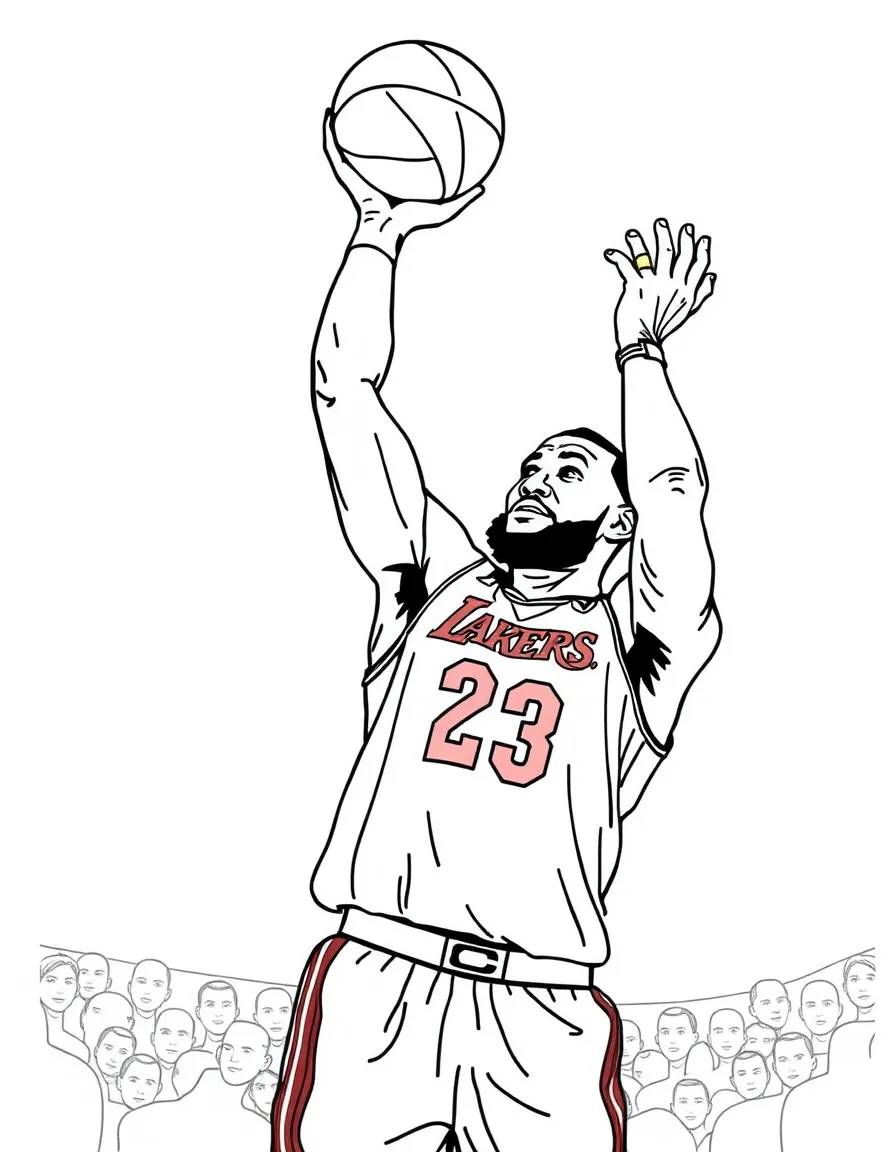 LeBron James shooting a basketball