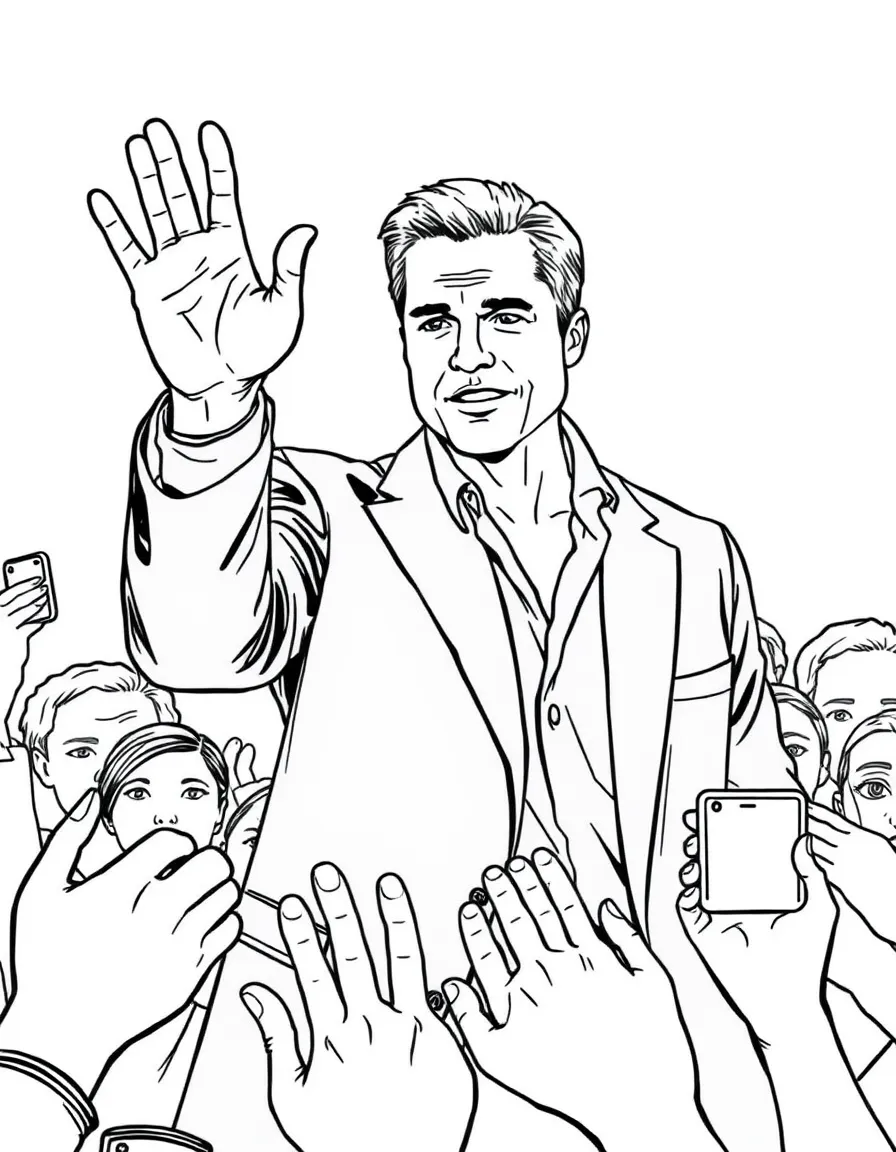 Brad Pitt waving to fans