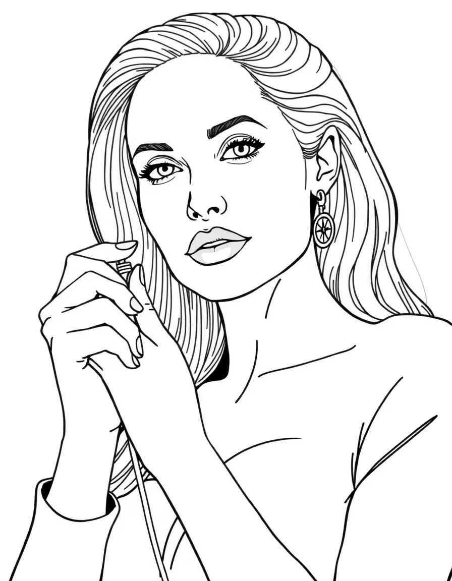 Angelina Jolie with a compass
