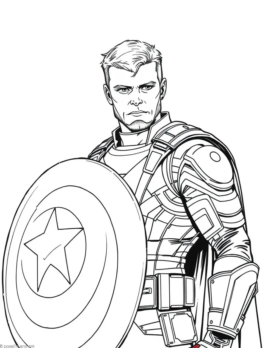Chris Evans with his shield