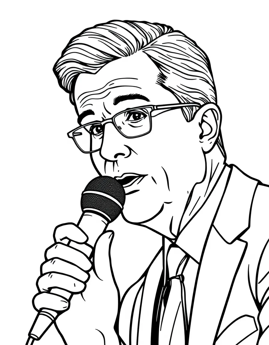 Stephen Colbert with a mic