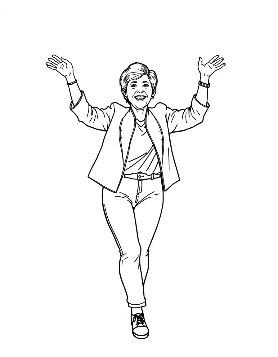 Ellen DeGeneres dancing happily