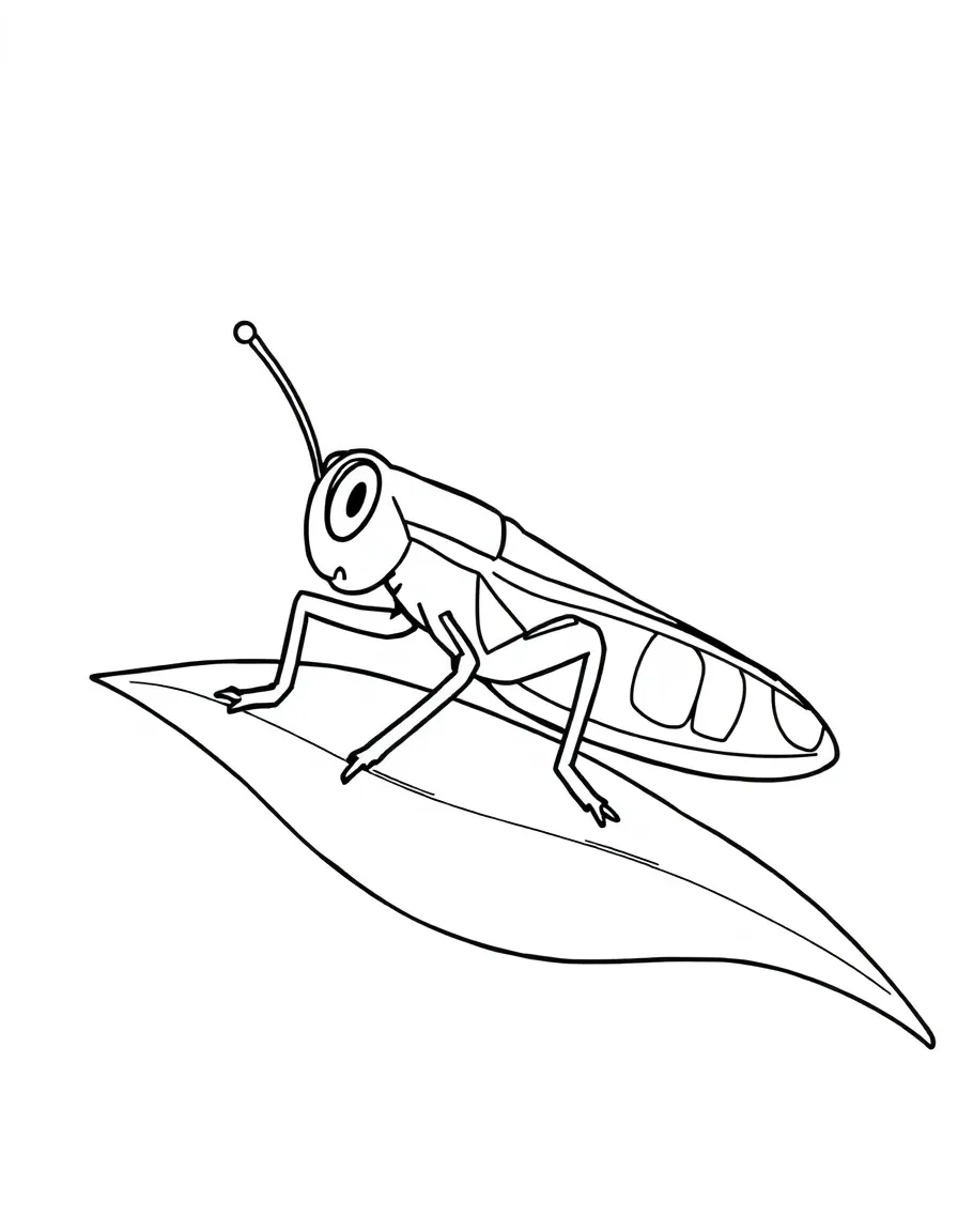 A cute grasshopper on a leave